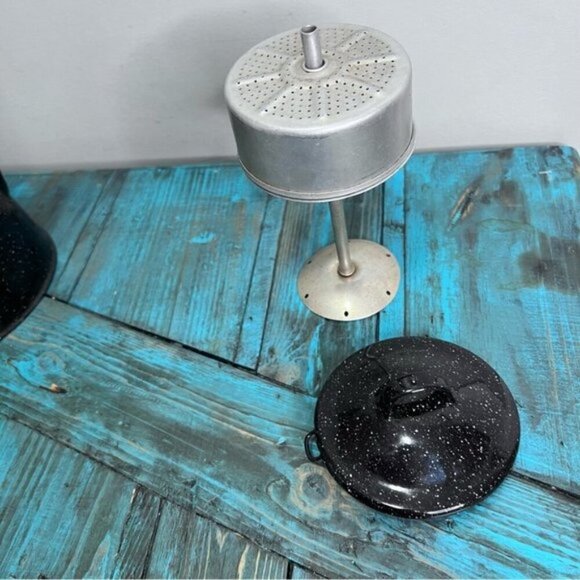 Vintage Black Graniteware Enamel Coffee Pot | Campware - Picture 7 of 10